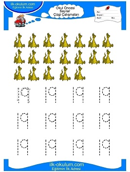 Çocuklar İçin Çizgi Çalışma Sayfaları 